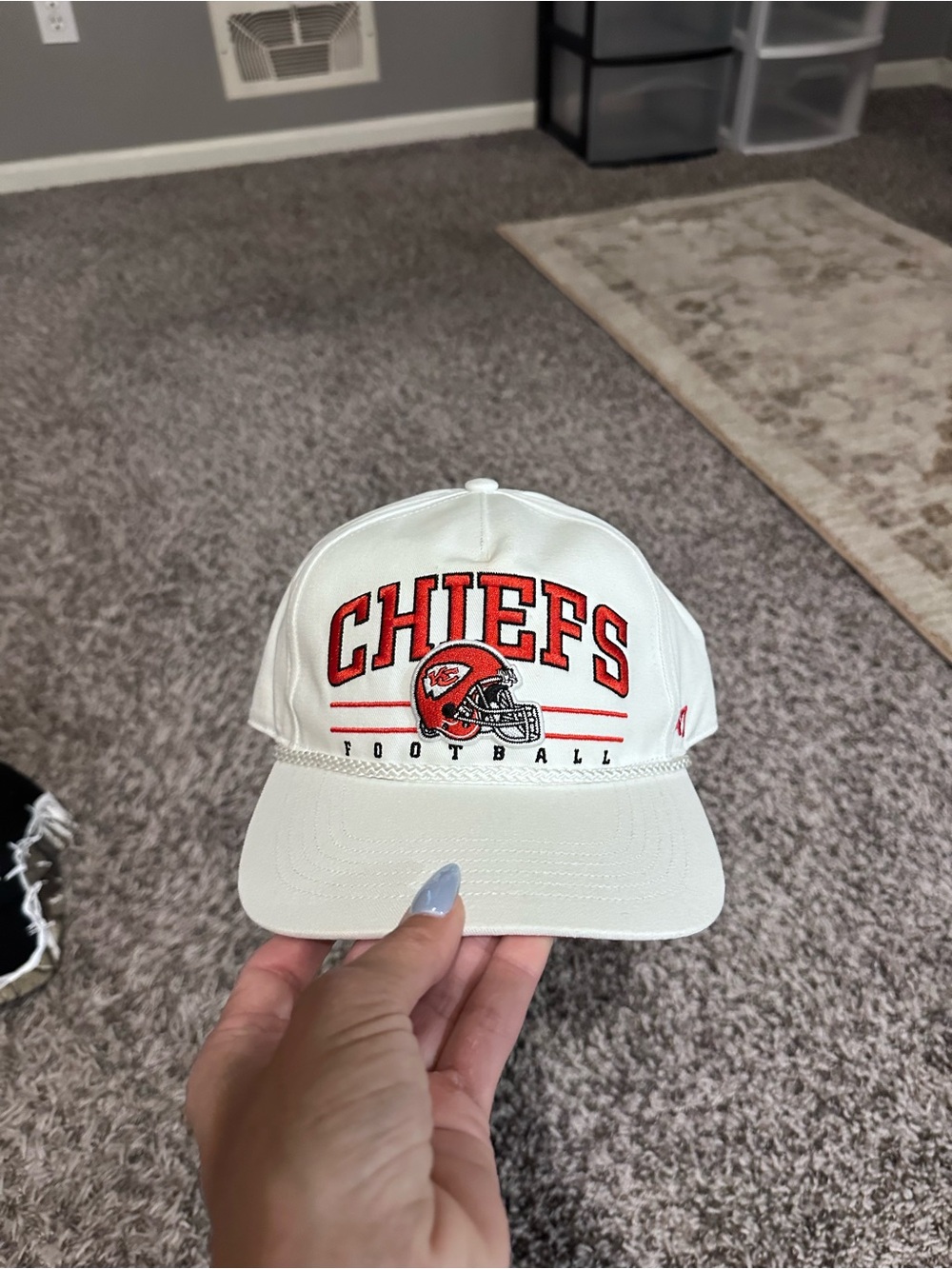 White Chiefs Embroidered Football Snapback Hat